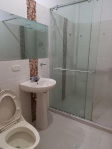 Koupelna v ubytování Hotel Tramonti
