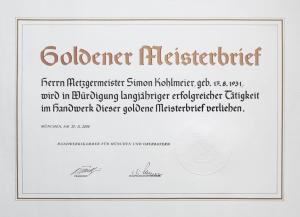 Certifikát, hodnocení, plakát nebo jiný dokument vystavený v ubytování Hotel-Gasthof-Kohlmeier