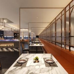Arthur Hotel Luogang Xiangang Metro Guangzhou-Free Breakfast and Free Afternoon Teaにあるレストランまたは飲食店