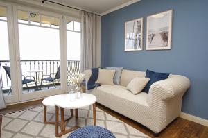 Posezení v ubytování Ferienwohnung mit traumhaftem Meerblick - Haus am Meer FeWo 06