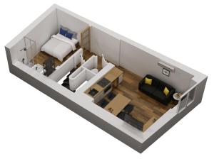 a rendering of a small apartment at Lou Baou - Calme - lumineux - Wifi in Gardanne