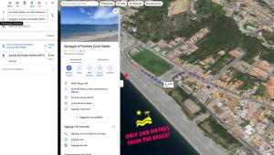 a screenshot of a google maps page and a screenshot of a beach at Paradiso sul mare in Milazzo