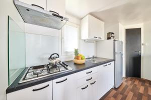 Eurocamp Mobile Homes Kastanija的厨房或小厨房