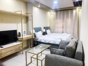 TV a/nebo společenská místnost v ubytování Carousel Hotel