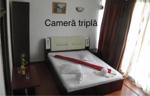 Postel nebo postele na pokoji v ubytování Complex Gec Histria Mamaia