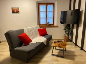 Posezení v ubytování Apartmaji in sobe Odlična hiša Štanjel