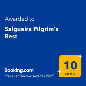 Certifikát, hodnocení, plakát nebo jiný dokument vystavený v ubytování Salgueira Pilgrim's Rest