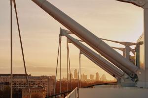 a view of the city from a bridge at The Emory, Maybourne in London