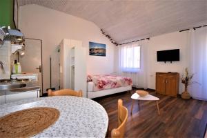 Televízia a/alebo spoločenská miestnosť v ubytovaní Studio Apartments SKORIC Opatija Volosko