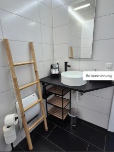 Vannituba majutusasutuses Ferienwohnung Tostner Burgblick