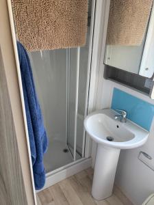 Ένα μπάνιο στο Sea Breeze Retreat 2 Bedroom Pet Friendly Caravan in Clarach Bay +32 φωτογραφίες