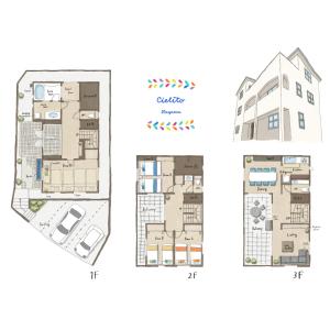 a selection of floor plans for a building at Cielito Hayama in Hayama +23 photos