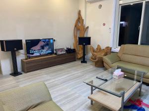 TV a/nebo společenská místnost v ubytování 寬品居庭園電梯民宿