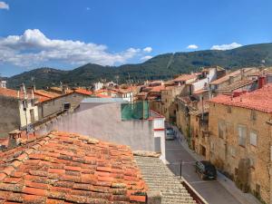 an overhead view of a city with buildings and a street at Casa Els Pardos - Allotjament Rural in Adzaneta