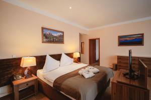 Voodi või voodid majutusasutuse Hotel Solisko toas