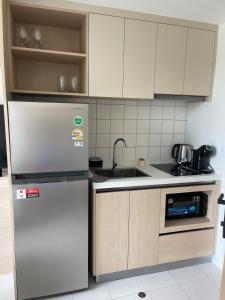 Η κουζίνα ή μικρή κουζίνα στο One-bedroom apartments with kitchen