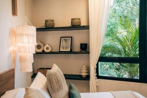 Postel nebo postele na pokoji v ubytování Jungle Boho Villa - Private Pool - Concierge 6B