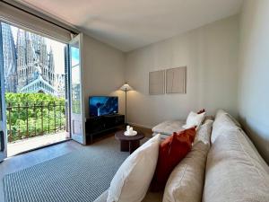 TV a/nebo společenská místnost v ubytování Plaza Sagrada Familia apartment
