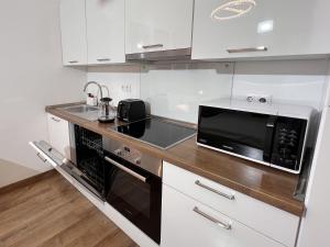 Kuchyňa alebo kuchynka v ubytovaní Luxe CENTRAL Studio with POOL, PARKING & AC