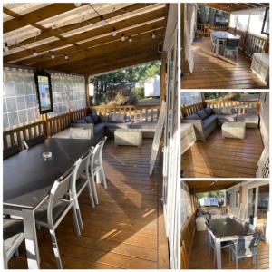 Mobil home climatisé 6,8 Pers SIBLU BONNE ANSE PLAGE LA PAMYRE LES MATHES的休息区