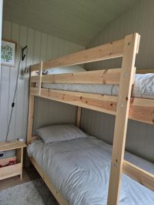 a bedroom with two bunk beds in a room at The Roost at Broadgates in Totnes