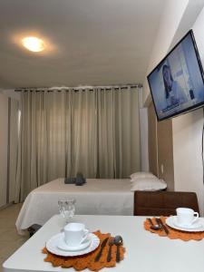 Postel nebo postele na pokoji v ubytování Suite Premium de alto padrão IV - Climatizado