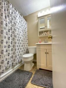 a bathroom with a toilet and a sink at Like Home at Fairmont in Lexington +12 photos
