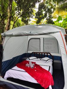 Postel nebo postele na pokoji v ubytování Camping à la ferme