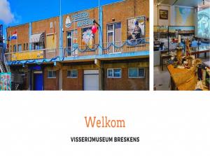 two pictures of a building with a balcony at Historic Cottage w Garden in Breskens