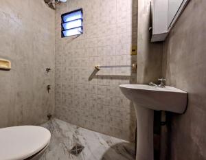 a bathroom with a sink and a toilet at Alojamiento Ecológico Asunción in Asuncion +19 photos