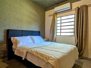 アスンシオンにあるAlojamiento Ecológico Asunciónの窓のある大きなベッドのある寝室 +19枚の写真