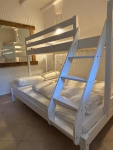 a bunk bed with a ladder in a room at Isola Sarda Appart NICE in Murta Maria +55 photos