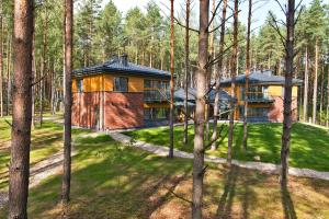 a house in the middle of a forest with trees at Ami Residence Forest in Didžiasalis