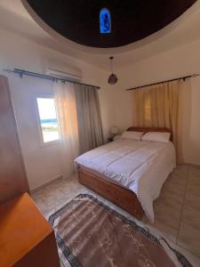 una camera da letto con un letto e una finestra di Dahab Lodge a Dahab