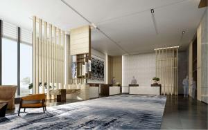 Hilton Taipei Sinban 객실 침대