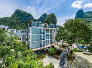 z góry widok z góry w tle w obiekcie Kite Home Stay w mieście Yangshuo
