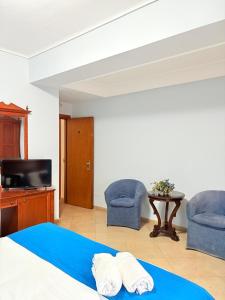 TV a/nebo společenská místnost v ubytování D'Angelo Palace Hotel