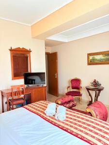 TV a/nebo společenská místnost v ubytování D'Angelo Palace Hotel