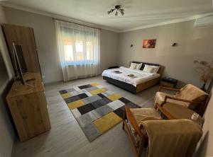 阿拉德Kyuka House的一间有床和电视的卧室