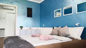 Postel nebo postele na pokoji v ubytování Lela's home (Lelin dom)