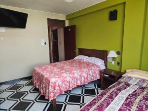Postel nebo postele na pokoji v ubytování Hotel Atenas