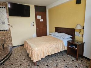 Postel nebo postele na pokoji v ubytování Hotel Atenas