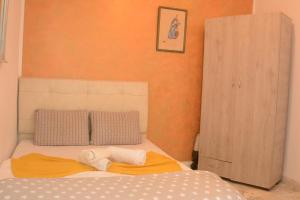 Postel nebo postele na pokoji v ubytování Appartement s1 vue mer à la marsa