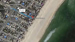 an aerial view of a beach with the ocean at Bay Views! Wifi Bay Side Duplex In Ship Bottom in Ship Bottom