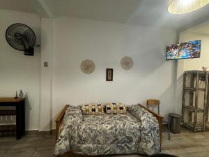 a bedroom with a bed with pillows on it at Lofturbano Turístico in Mendoza
