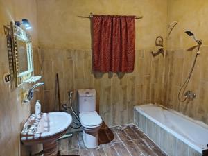 a bathroom with a toilet and a sink and a tub at Wenarose house in Siwa