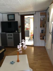 Kuchyň nebo kuchyňský kout v ubytování Ferienbungalow Karnitz/Rügen