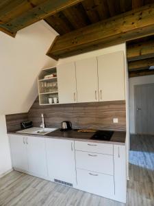 Kuchyň nebo kuchyňský kout v ubytování Apartmány Křivoklát