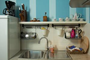 a kitchen with a sink and a counter top at Apartment Dandelion in Branik