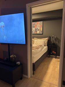 En eller flere senge i et værelse på 3-room downtown apartment + 3 billeder